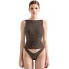 imageSUUKSESS Women Double Lined Boat Neck Tank Tops 2025 Y2K Going Out Basic Cami ShirtsBrown