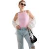 imageSUUKSESS Women Double Lined Boat Neck Tank Tops 2025 Y2K Going Out Basic Cami ShirtsPink