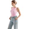 imageSUUKSESS Women Double Lined Boat Neck Tank Tops 2025 Y2K Going Out Basic Cami ShirtsPink