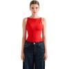 imageSUUKSESS Women Double Lined Boat Neck Tank Tops 2025 Y2K Going Out Basic Cami ShirtsRed