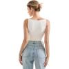 imageSUUKSESS Women Double Lined Boat Neck Tank Tops 2025 Y2K Going Out Basic Cami ShirtsWhite