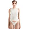 imageSUUKSESS Women Double Lined Boat Neck Tank Tops 2025 Y2K Going Out Basic Cami ShirtsWhite