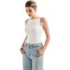 imageSUUKSESS Women Double Lined Boat Neck Tank Tops 2025 Y2K Going Out Basic Cami ShirtsWhite