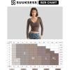 imageSUUKSESS Women Double Lined Casual V Neck Crop Tank Tops Basic Long Sleeve ShirtsBlack