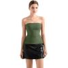 imageSUUKSESS Women Double Lined Going Out Trendy Tube Tops Side Split Sexy Tank TopsAqua