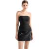 imageSUUKSESS Women Double Lined Going Out Trendy Tube Tops Side Split Sexy Tank TopsBlack