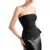 imageSUUKSESS Women Double Lined Going Out Trendy Tube Tops Side Split Sexy Tank TopsBlack