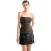 imageSUUKSESS Women Double Lined Going Out Trendy Tube Tops Side Split Sexy Tank TopsBrown
