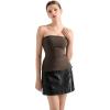 imageSUUKSESS Women Double Lined Going Out Trendy Tube Tops Side Split Sexy Tank TopsBrown