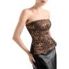 imageSUUKSESS Women Double Lined Going Out Trendy Tube Tops Side Split Sexy Tank TopsDeep Leopard