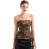 imageSUUKSESS Women Double Lined Going Out Trendy Tube Tops Side Split Sexy Tank TopsDeep Leopard