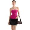 imageSUUKSESS Women Double Lined Going Out Trendy Tube Tops Side Split Sexy Tank TopsHot Pink