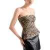 imageSUUKSESS Women Double Lined Going Out Trendy Tube Tops Side Split Sexy Tank TopsLeopard