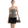 imageSUUKSESS Women Double Lined Going Out Trendy Tube Tops Side Split Sexy Tank TopsLight Grey