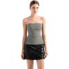imageSUUKSESS Women Double Lined Going Out Trendy Tube Tops Side Split Sexy Tank TopsLight Grey