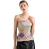 imageSUUKSESS Women Double Lined Going Out Trendy Tube Tops Side Split Sexy Tank TopsMandala Patchwork Cream