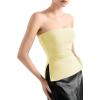 imageSUUKSESS Women Double Lined Going Out Trendy Tube Tops Side Split Sexy Tank TopsPale Yellow