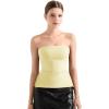 imageSUUKSESS Women Double Lined Going Out Trendy Tube Tops Side Split Sexy Tank TopsPale Yellow