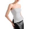 imageSUUKSESS Women Double Lined Going Out Trendy Tube Tops Side Split Sexy Tank TopsPolka Dots