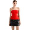 imageSUUKSESS Women Double Lined Going Out Trendy Tube Tops Side Split Sexy Tank TopsRed