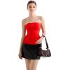 imageSUUKSESS Women Double Lined Going Out Trendy Tube Tops Side Split Sexy Tank TopsRed