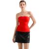 imageSUUKSESS Women Double Lined Going Out Trendy Tube Tops Side Split Sexy Tank TopsRed