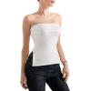 imageSUUKSESS Women Double Lined Going Out Trendy Tube Tops Side Split Sexy Tank TopsWhite