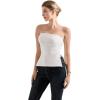 imageSUUKSESS Women Double Lined Going Out Trendy Tube Tops Side Split Sexy Tank TopsWhite