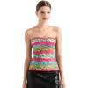 imageSUUKSESS Women Double Lined Going Out Trendy Tube Tops Side Split Sexy Tank TopsWildflower Border