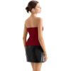 imageSUUKSESS Women Double Lined Going Out Trendy Tube Tops Side Split Sexy Tank TopsWine
