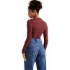 imageSUUKSESS Women Long Sleeve Ribbed V Neck Polo Shirts Collared Business Casual Slim Fitted Tops for Office WorkCrimson
