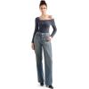 imageSUUKSESS Women One Off The Shoulder Winter Tank Tops Ruched Long Sleeve Shirts2 Grey