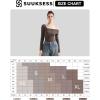 imageSUUKSESS Women One Off The Shoulder Winter Tank Tops Ruched Long Sleeve Shirts2 Grey