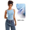 imageSUUKSESS Women Padded Open Back Boat Neck Tank Tops Double Lined Basic ShirtsBaby Blue