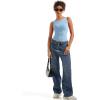 imageSUUKSESS Women Padded Open Back Boat Neck Tank Tops Double Lined Basic ShirtsBaby Blue