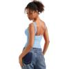 imageSUUKSESS Women Padded Open Back Boat Neck Tank Tops Double Lined Basic ShirtsBaby Blue