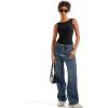 imageSUUKSESS Women Padded Open Back Boat Neck Tank Tops Double Lined Basic ShirtsBlack