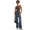 imageSUUKSESS Women Padded Open Back Boat Neck Tank Tops Double Lined Basic ShirtsBrown