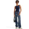 imageSUUKSESS Women Padded Open Back Boat Neck Tank Tops Double Lined Basic ShirtsNavy