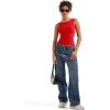 imageSUUKSESS Women Padded Open Back Boat Neck Tank Tops Double Lined Basic ShirtsRed