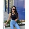 imageSUUKSESS Women Ribbed Bodysuit Sexy One Shoulder Sleeveless Padded Tank Top