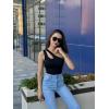 imageSUUKSESS Women Ribbed Bodysuit Sexy One Shoulder Sleeveless Padded Tank Top