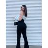 imageSUUKSESS Women Ribbed Flare One Piece Jumpsuits Seamless Padded Sexy Jumpsuit1 Black 30