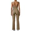 imageSUUKSESS Women Ribbed Flare One Piece Jumpsuits Seamless Padded Sexy Jumpsuit1 Dark Coffee 30