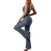 imageSUUKSESS Women Ribbed Flare One Piece Jumpsuits Seamless Padded Sexy Jumpsuit1 Grey 30
