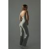 imageSUUKSESS Women Ribbed Flare One Piece Jumpsuits Seamless Padded Sexy Jumpsuit1 Light Grey 30