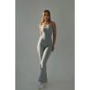 imageSUUKSESS Women Ribbed Flare One Piece Jumpsuits Seamless Padded Sexy Jumpsuit1 Light Grey 30