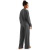 imageSUUKSESS Women Ribbed Lounge Sets Long Sleeve Pajama Two Piece Sets with PocketsGrey