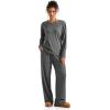 imageSUUKSESS Women Ribbed Lounge Sets Long Sleeve Pajama Two Piece Sets with PocketsGrey