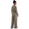 imageSUUKSESS Women Ribbed Lounge Sets Long Sleeve Pajama Two Piece Sets with PocketsKhaki